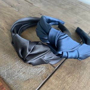 Bundle! Blue & Black Satin Knot Headbands